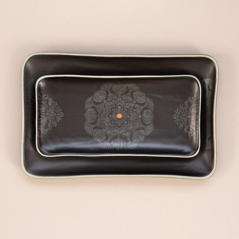 Rectangle Platter Set Reflection (1 Large & 1 Medium)